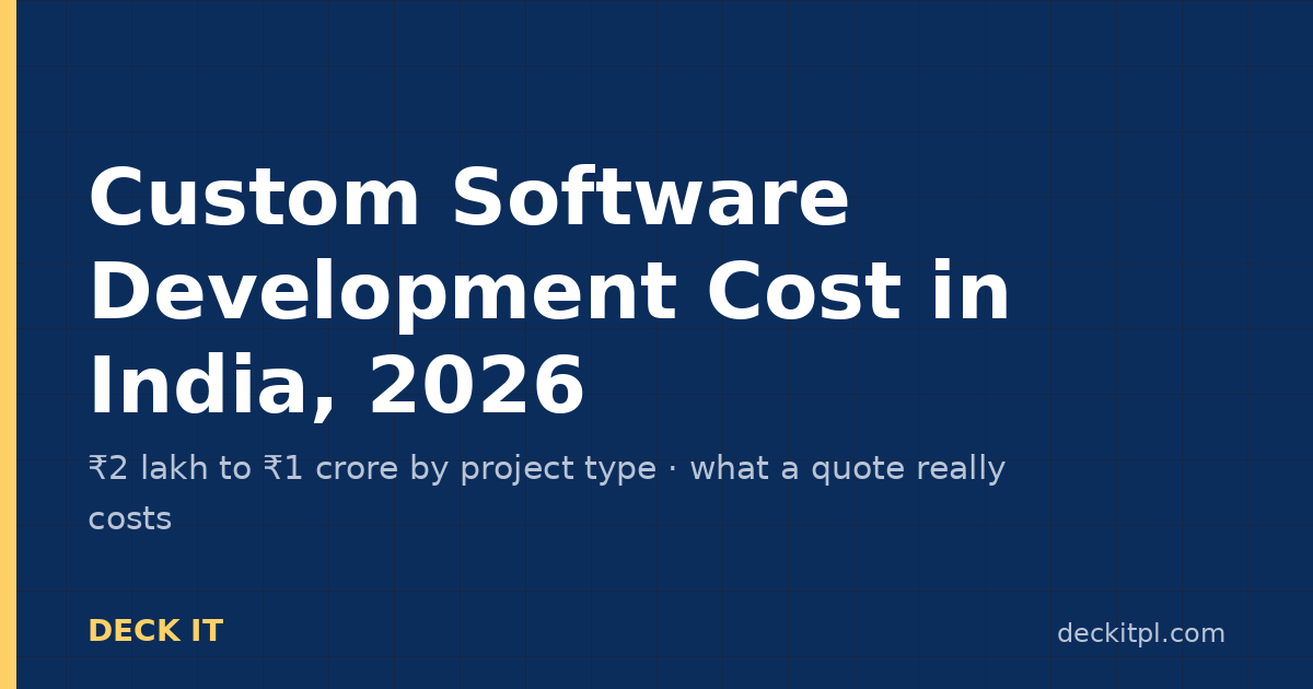 Custom software development cost in India 2026: ₹2 lakh to ₹1 crore by project type