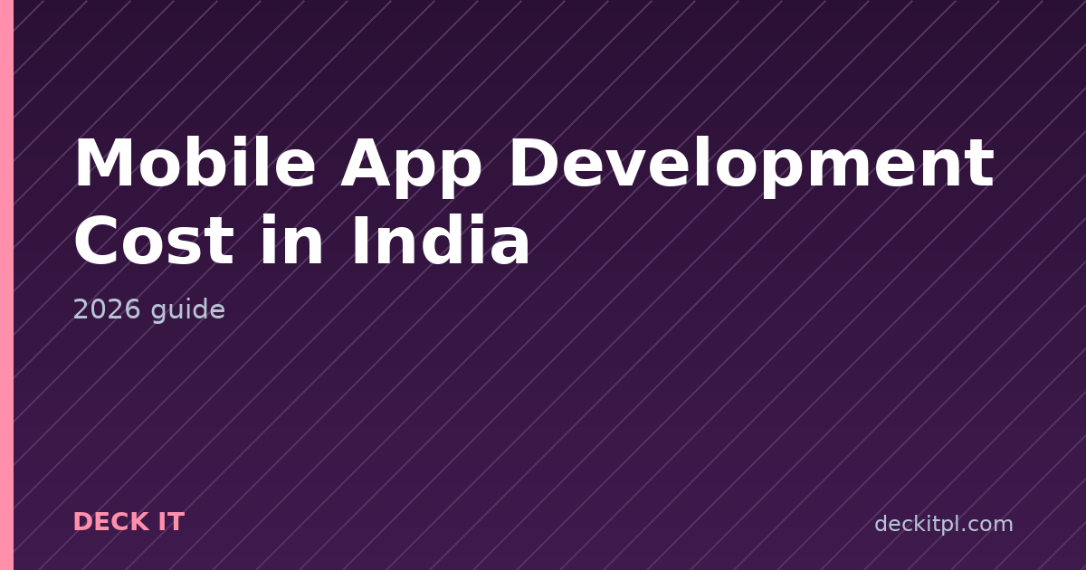 Mobile app development cost in India: what moves the number