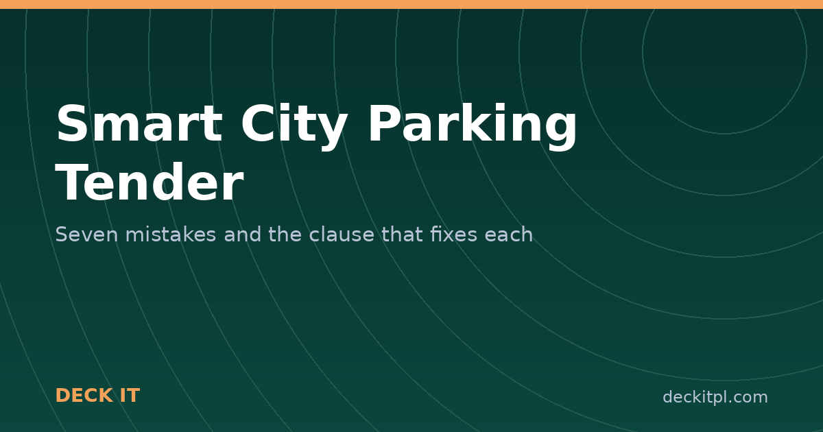 Smart city parking tender: seven mistakes municipalities make and how to fix them