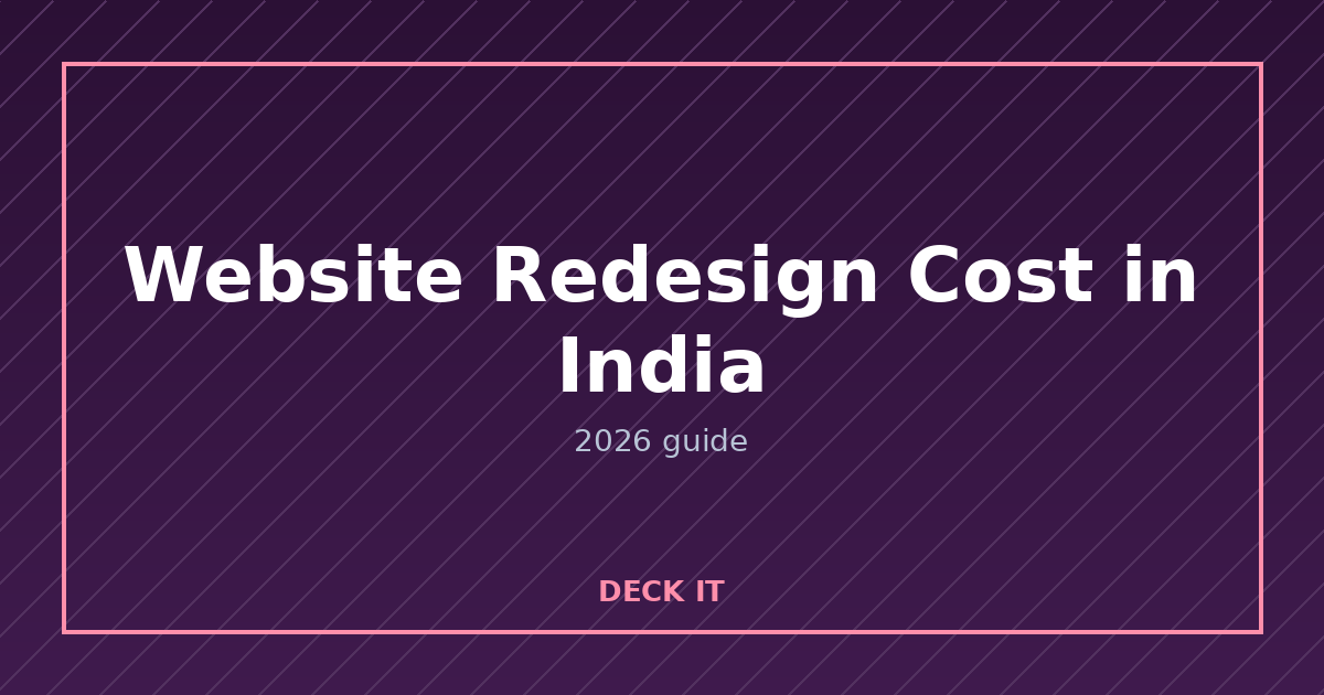 Website redesign cost in India: what moves the number